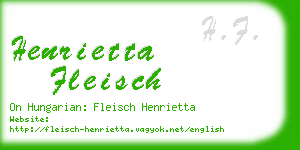 henrietta fleisch business card
